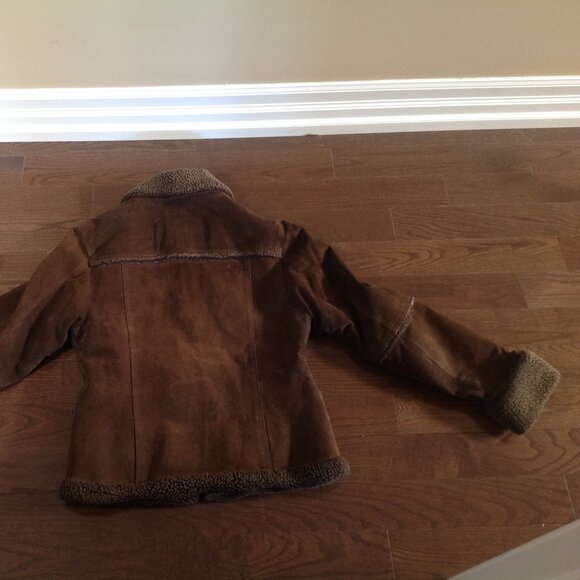 Brown Suede Aviator Jacket - Picture 4 of 4